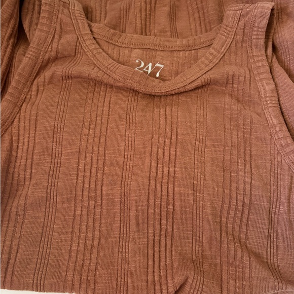 Ribbed Knit Women's Tank Tops- Green, Burgundy, Navy, Tan - Picture 4 of 4